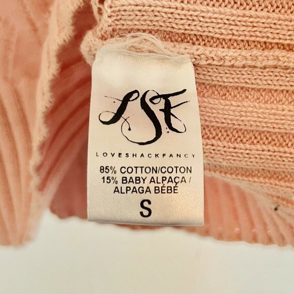 LoveShackFancy Pink Ruffled Cable Knit Sweater - Picture 6 of 7